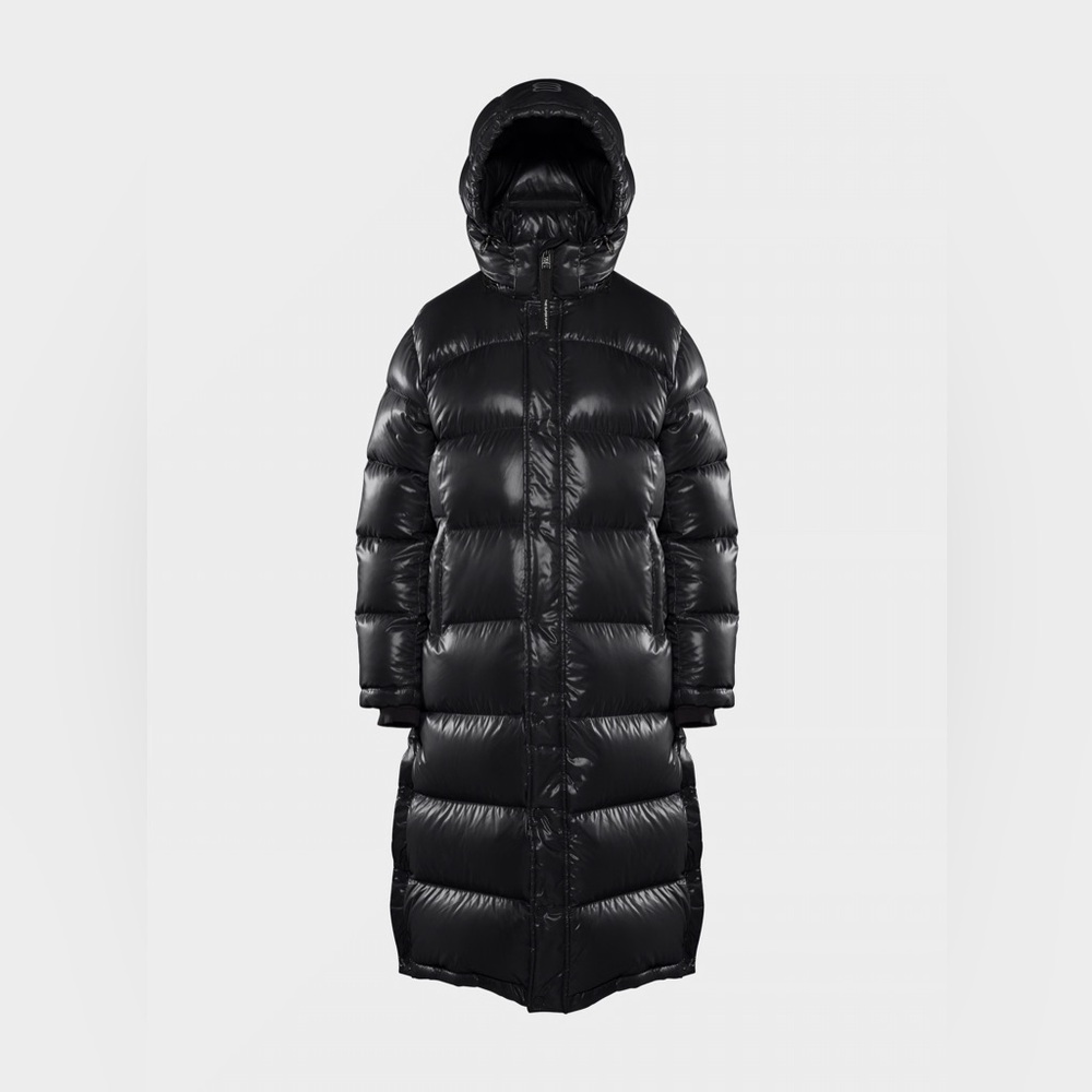 Aritzia The Super Puff Long Hi-Gloss in Black Size XS